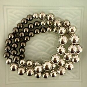 Multi-strand Silver Beaded Bracelet